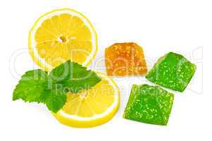 Jelly yellow and green with lemon and mint