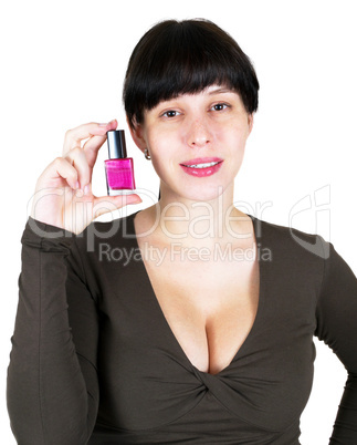 The young woman with nail polish