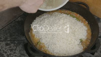 EDIT Spreading on top of stewing vegetables and pork rice