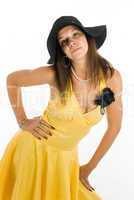 Pretty woman in yellow dress