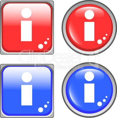info glossy web button set colored icon