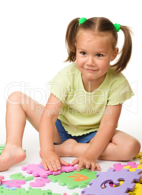 Little girl with alphabet
