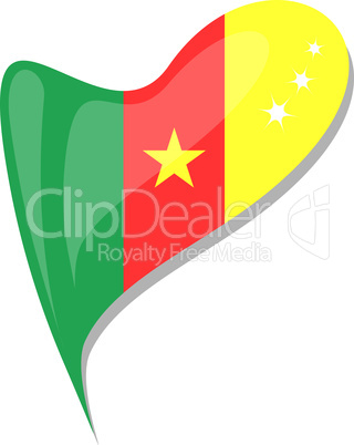 cameroon in heart. Vector Icon of cameroon national flag