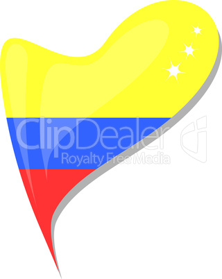 colombia flag button heart shape. vector