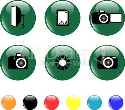 photo icon set objects button