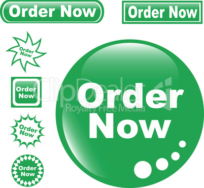 set green button ORDER NOW glossy