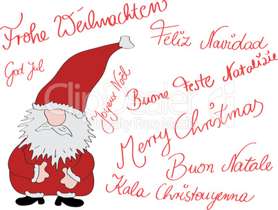 mehrsprachige weihnachtskarte