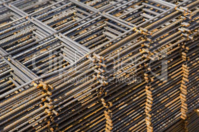 Ein Stapel Baustahlmatten A pile of welded wire mesh
