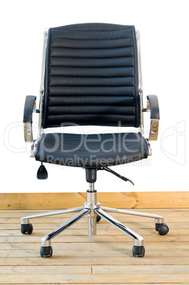 modern black leather office chair