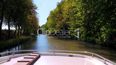 boat floats on the river