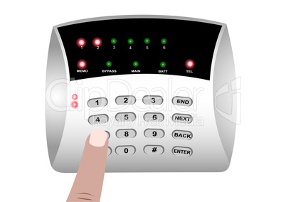 The panel of the security alarm system