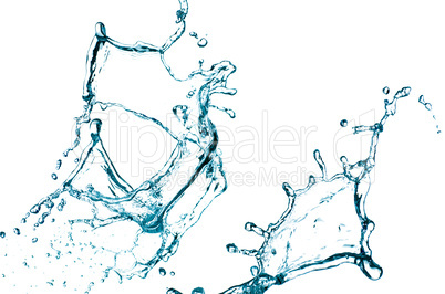 Blue color water splash