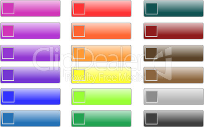 glossy empty web buttons colored set