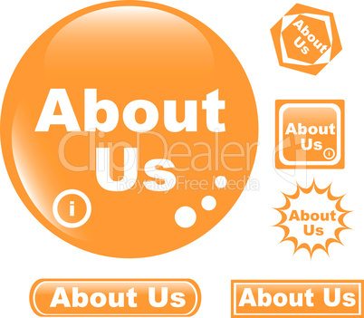 set of colored about us button glossy icon