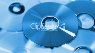 Background of compact discs in blue light