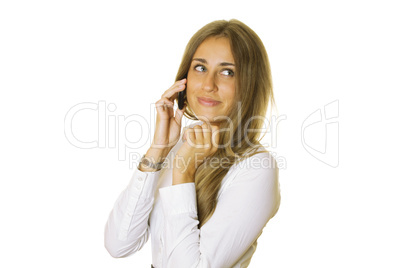 Attractive business woman talking on the phone