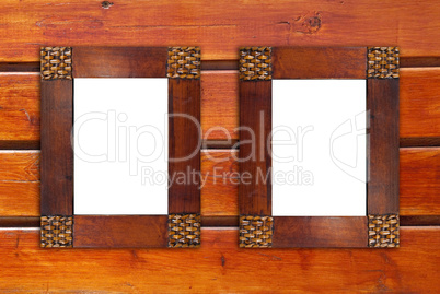 Two blank wooden frames