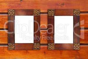 Two blank wooden frames