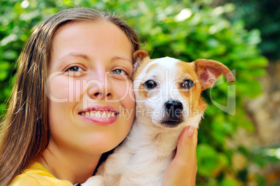 Girl with a small dog