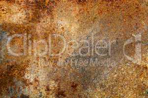 strongly rusty metal plate