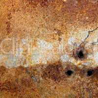 strongly rusty metal plate