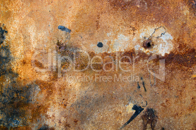 strongly rusty metal plate