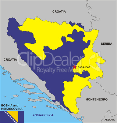 Bosnia and Herzegovina map