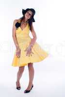 Pretty woman in yellow dress