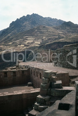 Inca ruins in Pisac, Peru