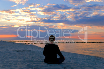 meditation sunset