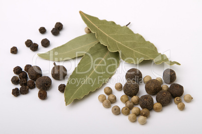 pepper and bay leaves