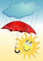 The sun under an umbrella