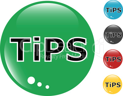 Tips set of colored button glass icon