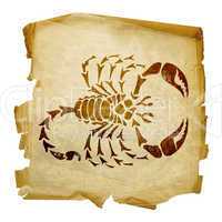 Scorpio zodiac old, isolated on white background.