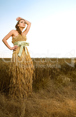 woman in wheat field