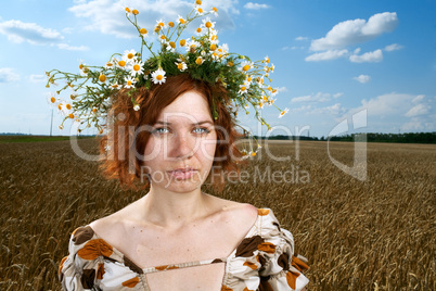 woman in wheat field