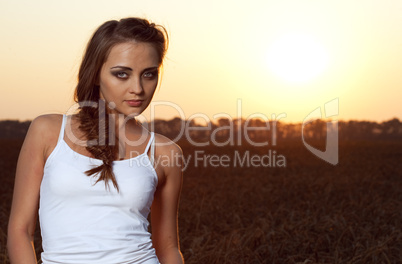 woman in wheat field