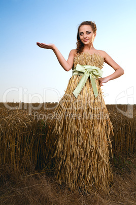 woman in wheat field