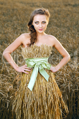 woman in wheat field