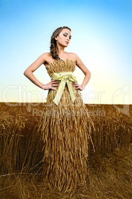 woman in wheat field