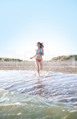 woman at sea beach