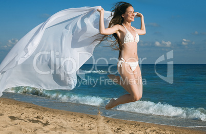 beauty woman on sea