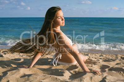 beauty woman on sea