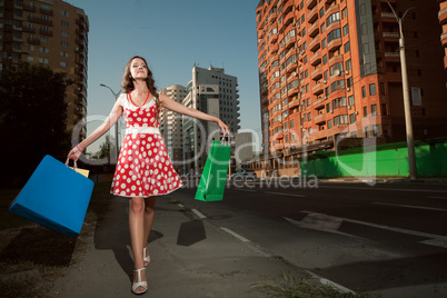 beauty woman in city