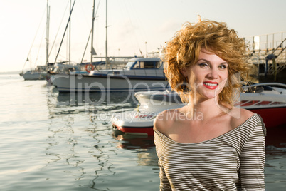 beauty woman on sea