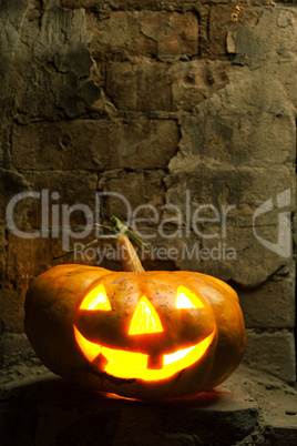 halloween pumpkin in night