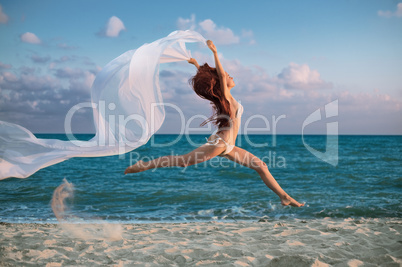 beauty woman on sea