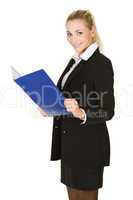 Portrait  attractive business woman with folder