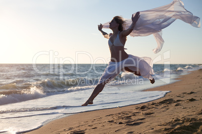 beauty woman with white dress