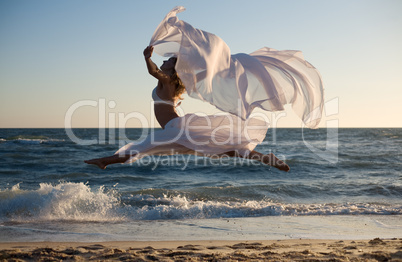 beauty woman with white dress